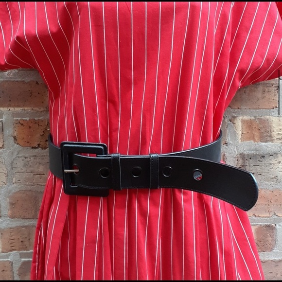 Stunning Vintage red 80’s pinstripe midi dress ♥️ - Picture 6 of 7